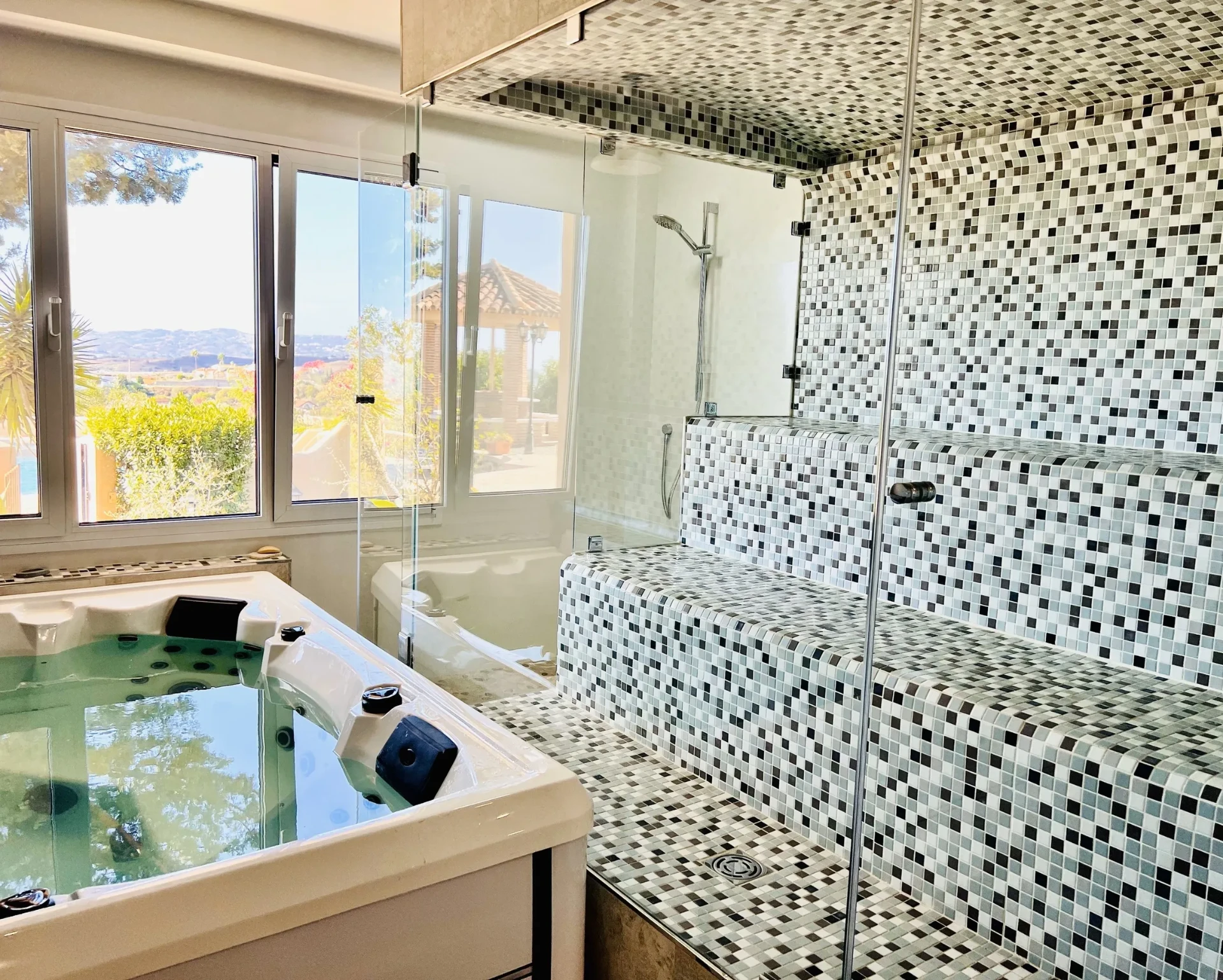 The spa, with jacuzzi and steam room